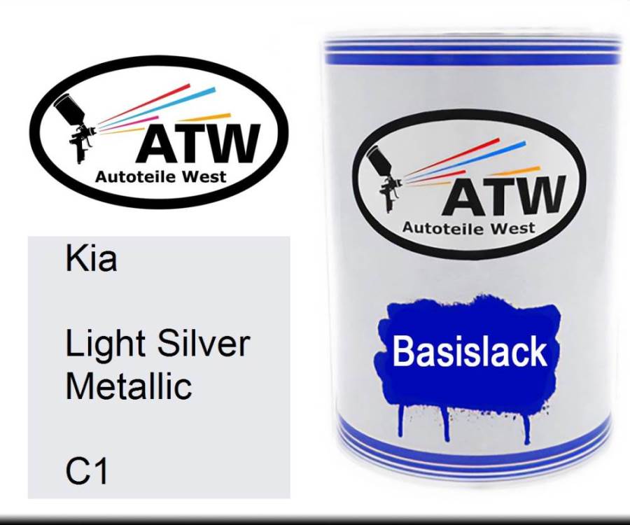 Kia, Light Silver Metallic, C1: 500ml Lackdose, von ATW Autoteile West.